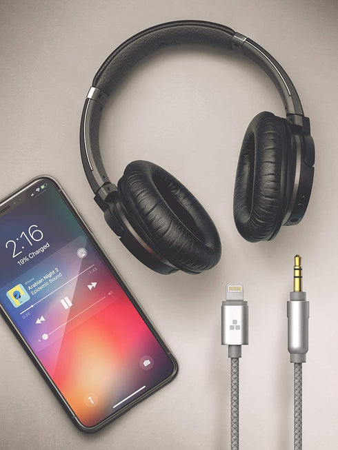 (Apple MFI Certified) iPhone Aux Lightning Cord to Male 3.5mm Auxiliary Cable (iPhone Audio Link to Car Jack, Headphones & Speakers) (Gray)......