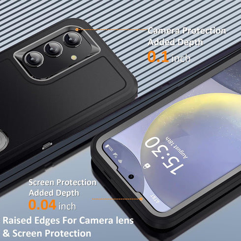 BaHaHoues for Samsung Galaxy S24 Case, Samsung S24 Phone Case with Built in Kickstand, Shockproof/Dustproof/Drop Proof Military Grade Protective C...