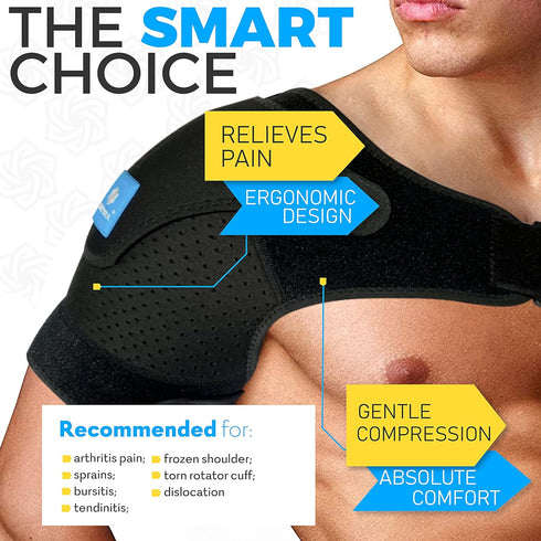 Shoulder Brace for Men and Women – Adjustable Shoulder Strap Compression Sleeves for Arms Women and Men – Comfortable Breathable Neoprene – Should...