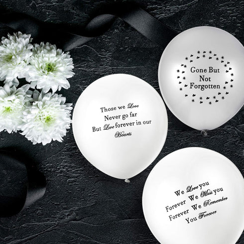Gejoy 60 Pieces Memorial Balloons Funeral Remembrance Balloons to Release in Sky Memorial Day Decorations Celebration of Life Ideas for Death and ...