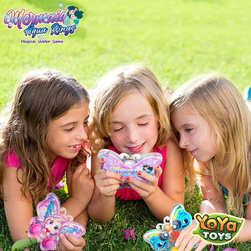 YoYa Toys Mermaid Butterfly Ring Toss Handheld Game - Games for Kids Handheld with Underwater Princess, Classic-Style Retro Game, Portable & Trave...