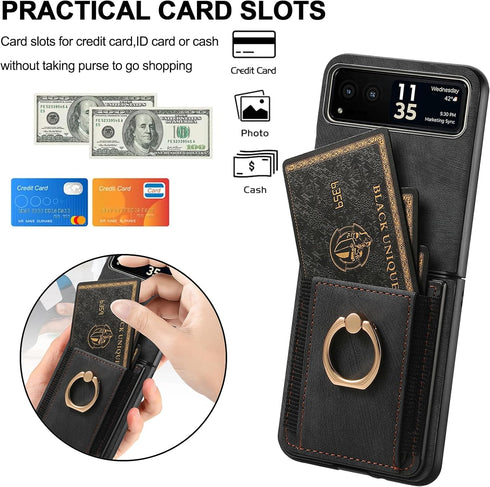 NINKI Compatible Moto Razr 2023 Case with Wallet,Motorola Razr 40 Case with Card Holder,PU Leather Thin Shockproof Cover Case for Motorola Razr 20...