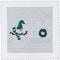 3dRose qs_62827_1 Snowman and Wreath on The Door Christmas White and Teal Etched Look Can Not be Felt to The Touch-Quilt Square, 10 by 10-Inch...