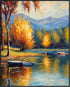 Posterizer 1 pcs- lake scene-nature-oil painting style 3-Landscape & Nature Art-Floral Botanical Art- Decor for Home & Office- unframed wall art...
