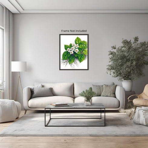 Posterizer 1 pcs-delicate art of white blossoms and lush green foliage 2-Floral & Botanical Art Gift for Men Women Entrepreneur Teens Decor for ...