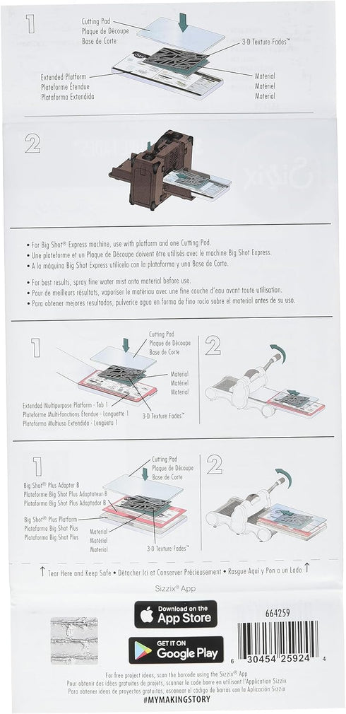 Sizzix 3-D Texture Fades Embossing Folder, Multicolor...