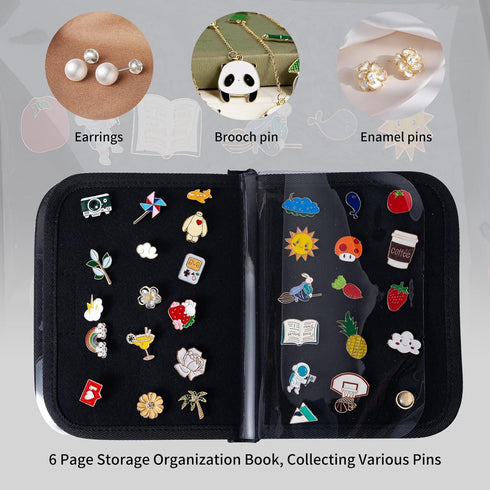 Enamel Pin Display Book, Small Collections Or Travel Pin Trading Book, Pin Collector Display Bag,6-Page Lapel Pin Display Board,For Sports Pins,Me...