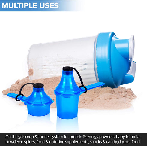 The Scoopie, 29.6 cc | 2 tbsp | 1 fl oz. | 29.6 mL Plastic Short Handle Scoop with Attached Funnel, Measuring Spoons for Powders, Coffee, Pet Food...