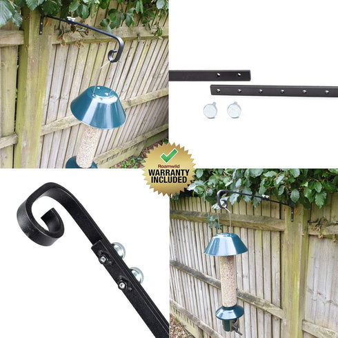 Roamwild PestOff Large Bird Feeder Adjustable Hanging Bracket Hook Hanger for Outdoors (Wall Bracket)...