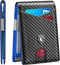 GSOIAX Slim Leather RFID Bifold Wallet for Men with Money Clip and 12 Credit Card Holders - Minimalist Front Pocket Wallet with ID Window, Cool Gr...