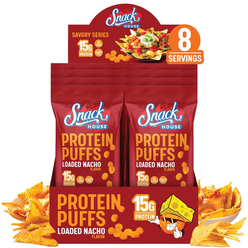 Snack House High Protein Puffs - Low Carb Snacks, 15g of Protein, Healthy Gluten & Grain Free Snack Food - Low Calorie Guilt Free Keto Diet Friend...
