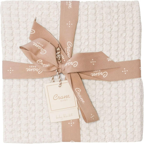 Crane Baby Birch Waffle Knit Blanket, Soft Cotton Nursery and Stroller Blanket, 100% Cotton, 36" x 36"...