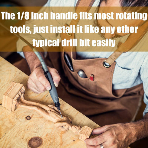 Honoson 15 Pieces Wood Carving and Engraving Drill Bit Double Cut Rotary Burr Carbide Woodworking Drill Bits Set for DIY Woodworking, Drilling, En...