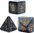 Gate Keeper Games and Dice: Mercurial Dice: Black Hole - 7pc RPG Set, Deep Shimmering Black Resin & Gold Numerals, Resin Dice for Role Playing Gam...