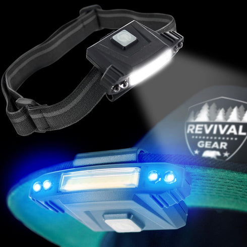 Hat Light Rechargeable LED Headlamp: Head Lamps Strap Clip On Flashlight Headlamps for Hardhat & Hats for Camping, Running, Working Hard Hats, Cyc...