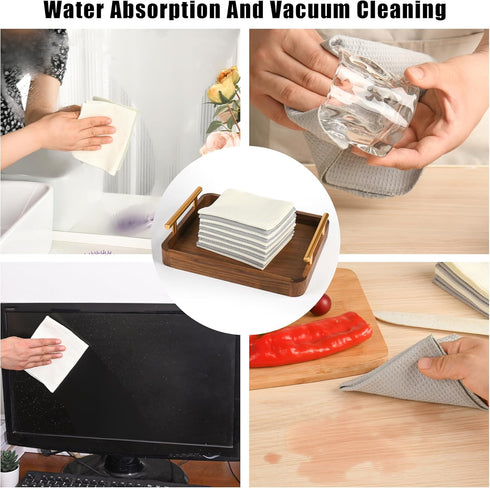 20 Pcs Kitchen Reusable Paper Towels Washable,100% Cotton Cleaning Cloth,10"x12" Flat Waffle Dish Cloth for Cutlery Cleaning & Drying ,Kitchen Tow...