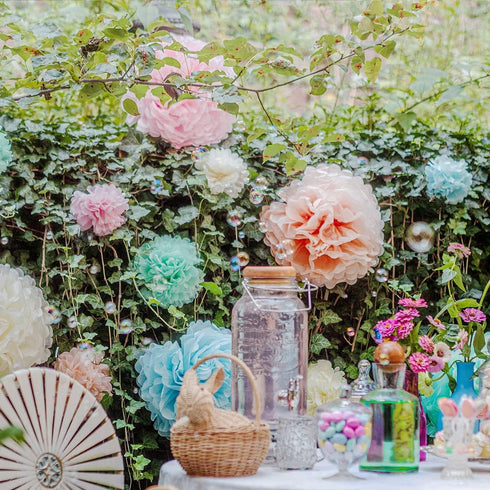 Pastel Tissue Paper Pom Poms - Hanging Paper Flowers for Rainbow Pastel Birthday Decorations, Baby Shower Decor, Easter Party Decor and Classroom ...