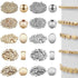 1800 Pieces Gold Beads for Jewelry Making Assorted Spacer Beads Rondelle Shape Cube Beads Tube Column Beads Flat Disc Loose Beads Round Ball Beads...