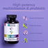Zhou Nutrition Daily Boost Multivitamin with Probiotic, Zinc, Vitamin C, D3, B Complex for Immune Support, Energy and Digestive Health | Vegan, Gl...