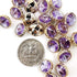 Decorative Purple Rhinestone Resin Sewing Shank Buttons 50 pcs - 12.5mm, 1/2"...