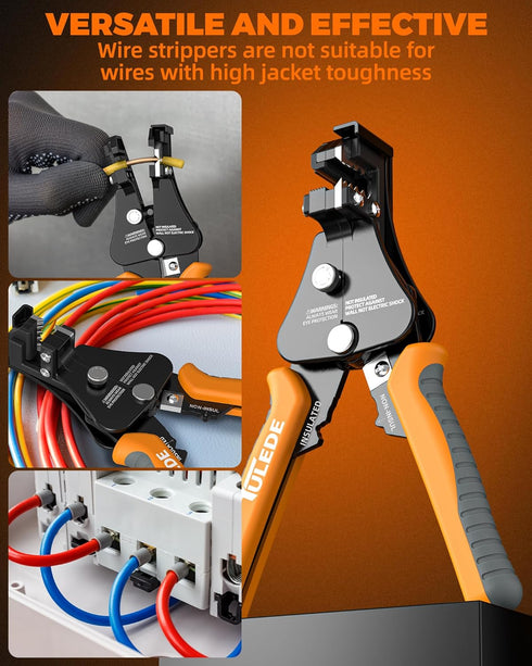 Automatic Wire Stripper, 3 IN 1 Stripper/Cutter/Crimping Self Adjusting Wire Stripper, 7 Inch Wire Stripper for 8-18 AWG Solid and Stranded Electr...