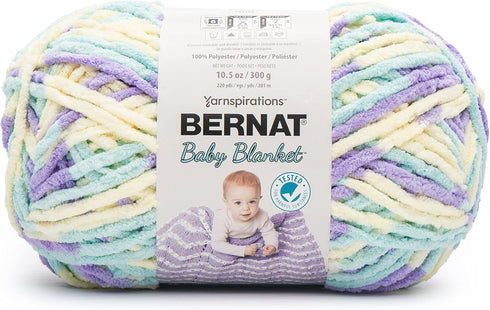 Bernat BABY BLANKET BB Easter Egg Yarn - 1 Pack of 10.5oz/300g - Polyester - #6 Super Bulky - 220 Yards - Knitting/Crochet...