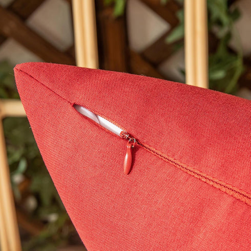 Woaboy Set of 2 Red Outdoor Throw Pillow Covers Decorative Farmhouse Linen Pillowcase Solid Waterproof Cushion Cases for Bedroom Living Room Sofa ...