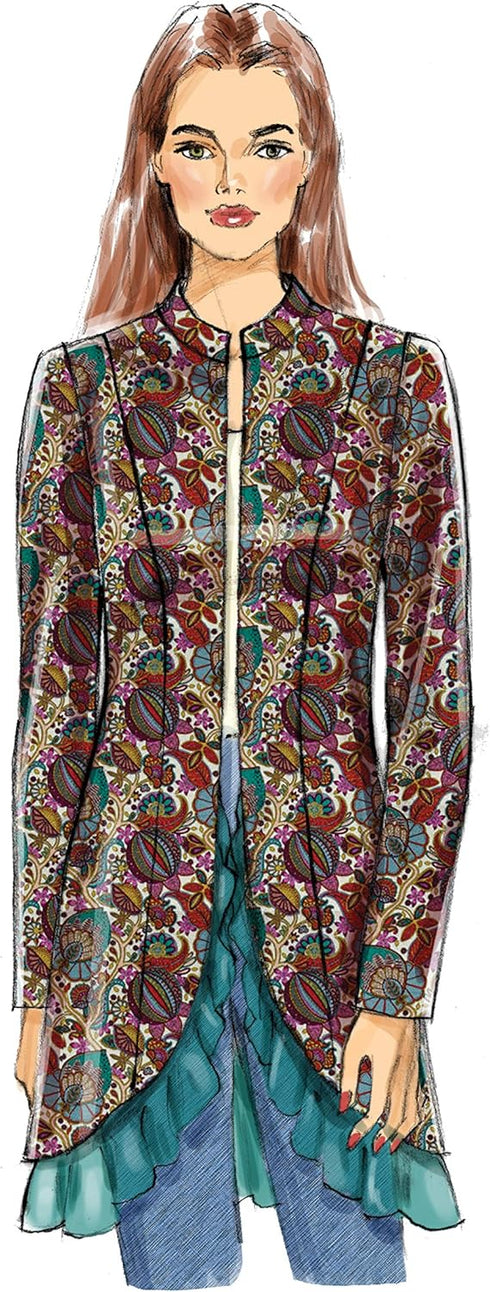 Butterick Patterns Women's Open and Button Closure Jacket Sewing Patterns, 6-8-10-12-14, White...