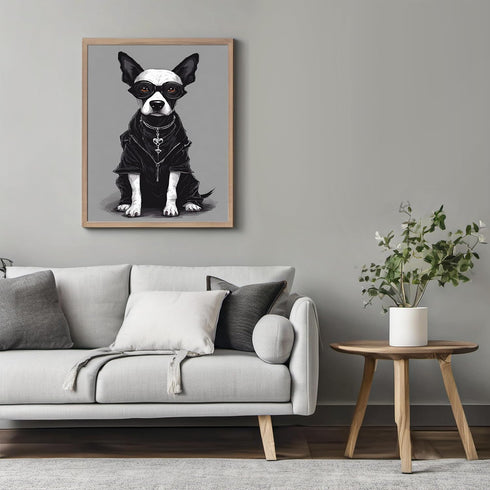 Posterizer 1 pcs- cool gangsta dog wearing sunglasses-Gothic Art-Art for Animal Lovers- Living Room Bedroom Decor- unframed wall art...