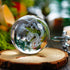 HDCRYSTALGIFTS Crystal 2.4 inch (60mm) Chinese Dragon Crystal Ball with Sliver-Plated Flowering Stand,Fengshui Glass Loong Ball Home Decoration...