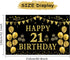 Trgowaul 21st Birthday Decorations for her him, Men Women Black Gold 21st Birthday Backdrop Banner, 21 Years Old Party Supplies Photography Backgr...