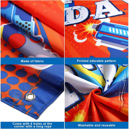 Dart Battle Happy Birthday Backdrop Party Decorations Dart Theme Party Photo Background Birthday Table Decorations for Kids Boys...