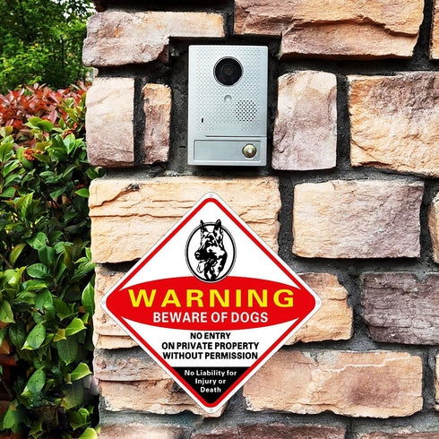 Beware of Dog Sign Warning Signs,no trespassing sign 12.9”x12.9” Reflective Metal Signs 0.70 Aluminum Sign private property Reflective Metal Signs...