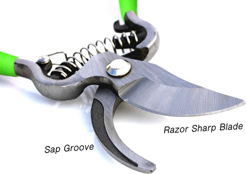 Garden Guru Indestructible All Steel Garden Clippers - Professional Bypass Hand Pruner Pruning Shear with Comfort Grip Handles and Hardened Steel ...
