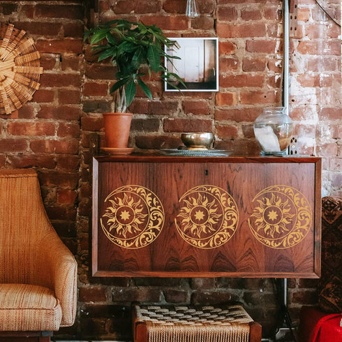 FINGERINSPIRE Large Sun and Moon Stencils 11.8x11.8 inch Stars Stencil Plastic Sun Moon Flower Pattern Stencil Reusable Mandala Sun Moon Stencils ...