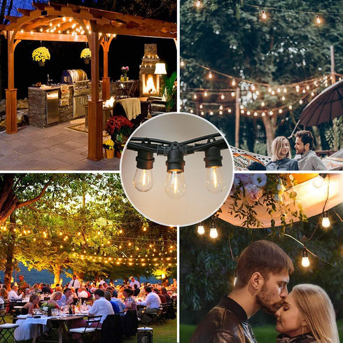 Shatterproof LED String Lights, Waterproof, Warm White 2200K, 70LM, E26 Base - 15 Pack...