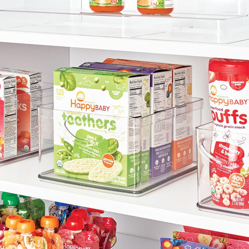 iDesign Recycled Plastic Cabinet and Pantry Storage Bin with Integrated Handles – 10” x 8” x 5”, Clear Bin...