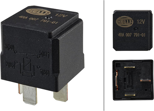 HELLA 007791011 12V 40 Amp SPST Relay with Resistor, Multi...