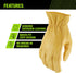 AWP Grain Leather Deerskin Work Gloves for Men and Women, Made with Genuine Top-Grain Deerskin Leather, Large, Tan...