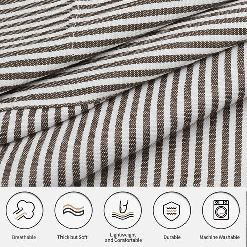NLUS 2 Pack Cooking Aprons for Women with Pockets, Adjustable Kitchen Bib Aprons Chef Aprons for Women Men(Brown Pinstripes)...