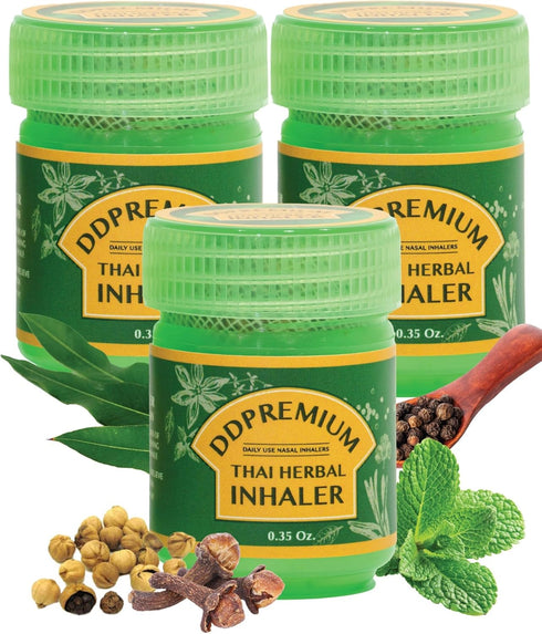 Herbal Inhaler with Menthol & Essential Oil - Natural Thai Inhaler for Enhanced Breathing, Promotes Clearer Nasal Passages - Compound Herb Formula...