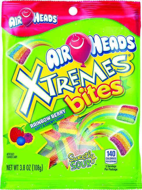 Airheads Xtremes Bites Rainbow Berry Peg Bag, 3.8 oz (00073390678371f)...