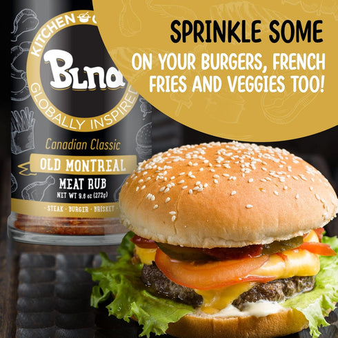 Kitchen Crafted - BLND Canadian Classic Old Montreal Meat Rub, Seasonings and Spices for Cooking Steak Meat and More, Use as Steak Seasoning or Ch...