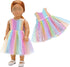 BARWA Doll Clothes and Accessories for 18 inch Dolls Mermaid Casual Tutu Dress, Outfits, Swimsuit, Underwear… (J: 2 pcs Rainbow Tutu Dresses)...