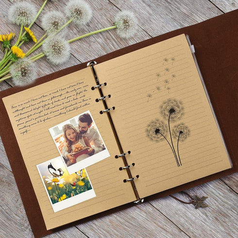 OMEYA Leather Journal Notebook, Refillable Writing Journal Diary Planner for Women Girls (Pink, A5-9.3''×6.3'')...