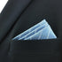 S&W SHLAX&WING Large Mens Pocket Square Blue Azure Checkered for Suit Silk...