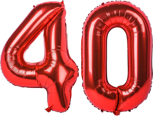 40 In red Number Balloons Helium Foil Mylar Balloon Birthday Party banquet Decoration Digital 40...