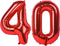 40 In red Number Balloons Helium Foil Mylar Balloon Birthday Party banquet Decoration Digital 40...