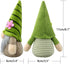 Gehydy Set of 2 Spring Gnomes Plush Easter Sunflower Gnome Decoration Gift Handmade Green Scandinavian Tomte Stuffed Farmhouse Decor for Home Kitc...