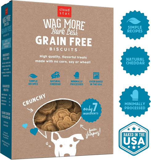Cloud Star Corp, Wag More Bark Less Oven-Baked Grain Free Smooth Aged Cheddar Dog Biscuits...